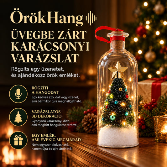 ÖrökHang – üvegbe zárt karácsonyfa hangüzenettel